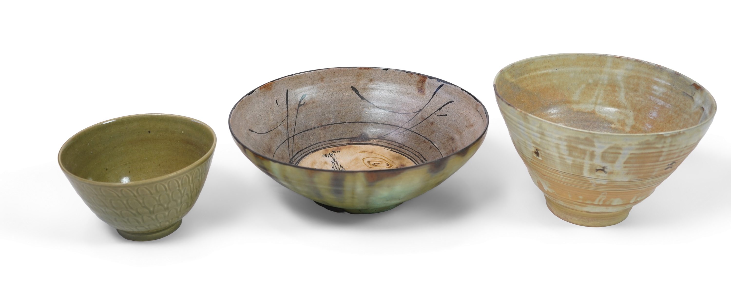 Gilbert Portanier (French, 1926-2023): Two large studio pottery bowls